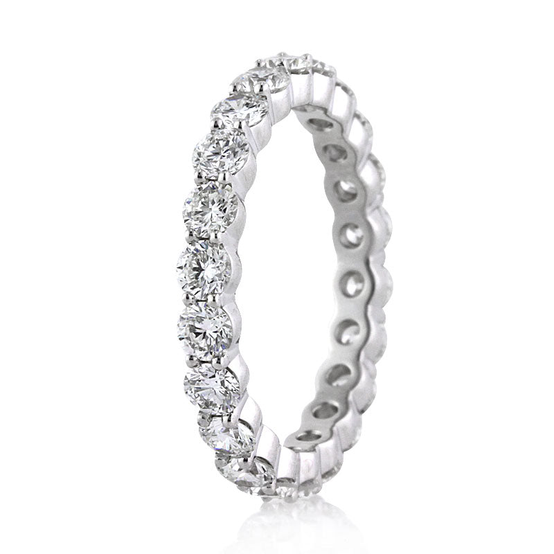 2.00ct Round Brilliant Cut Lab Diamond Eternity Band in 18k White Gold