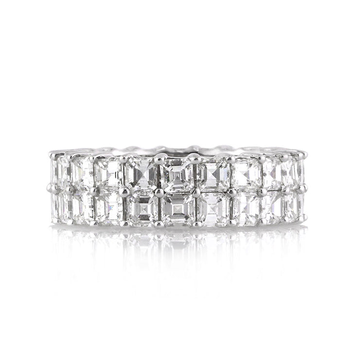 5.65ct Asscher Cut Lab Diamond Two-Row Eternity Band