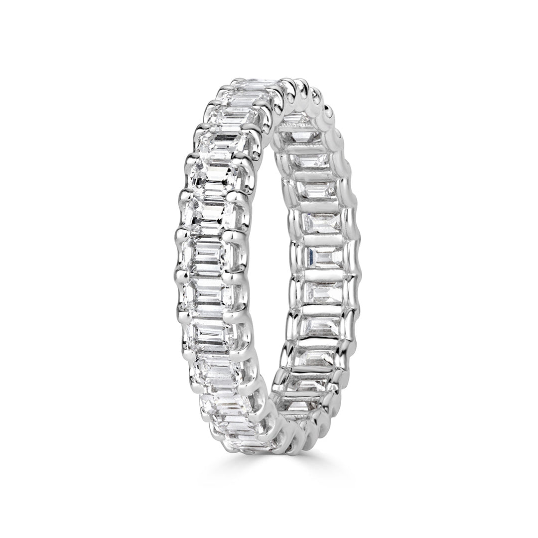 2.40ct Emerald Cut Lab Diamond Eternity Band in 18k White Gold