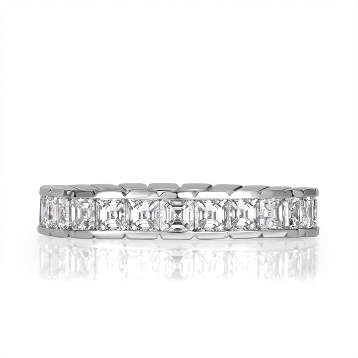 2.20ct Asscher Cut Lab Diamond Eternity Band in 18K White Gold