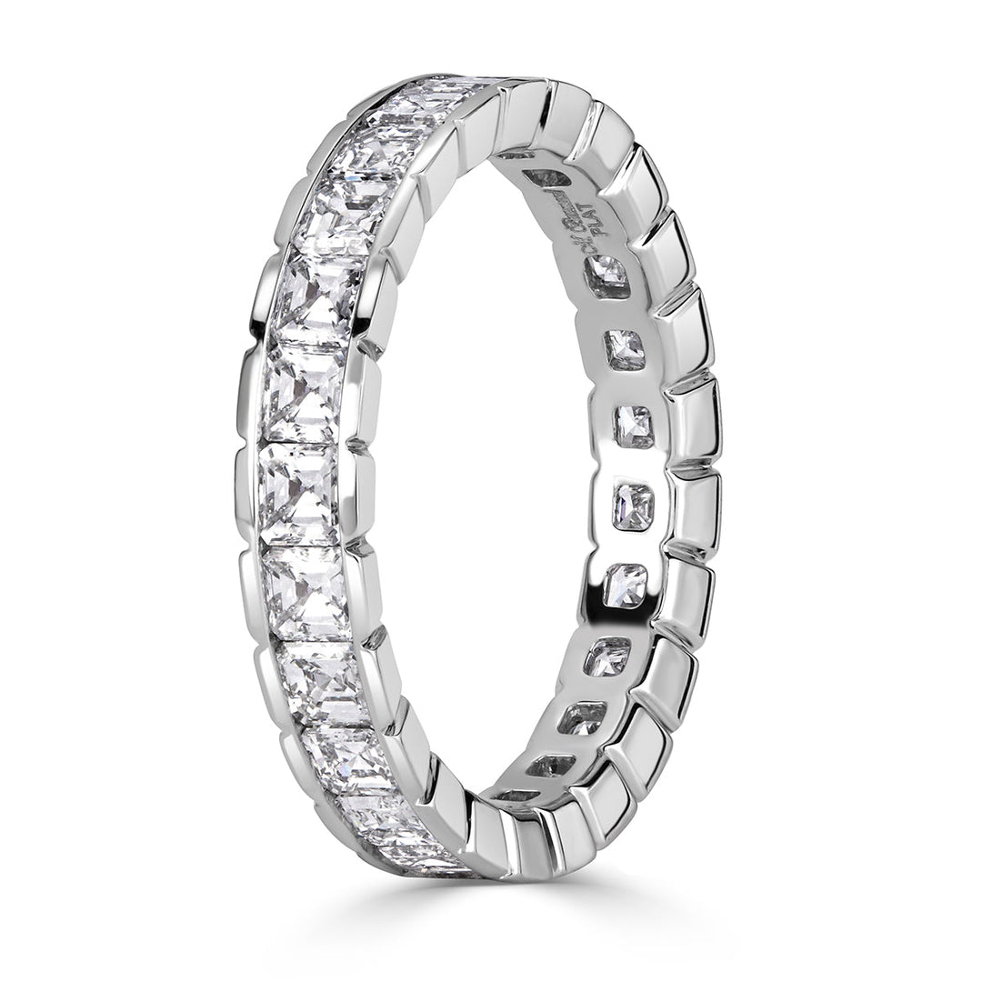 2.20ct Asscher Cut Lab Diamond Eternity Band in 18K White Gold