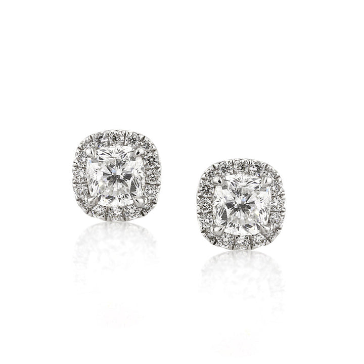 1.50ct Cushion Cut Lab Diamond Stud Earrings