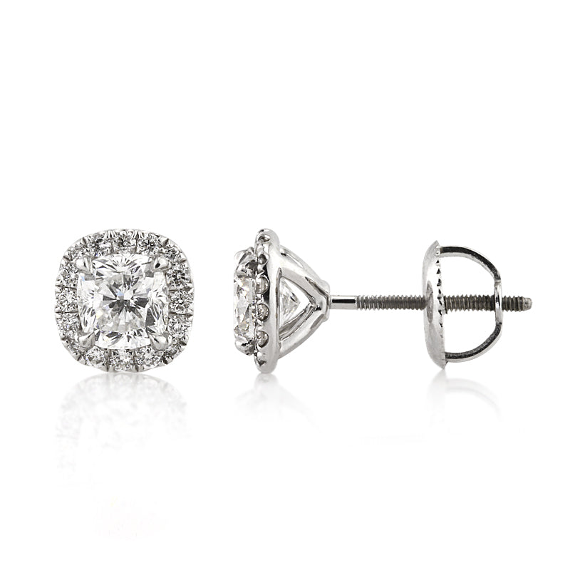 1.50ct Cushion Cut Lab Diamond Stud Earrings