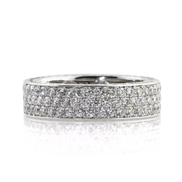 3.00ct Round Brilliant Cut Lab Diamond Eternity Band in 18K White Gold