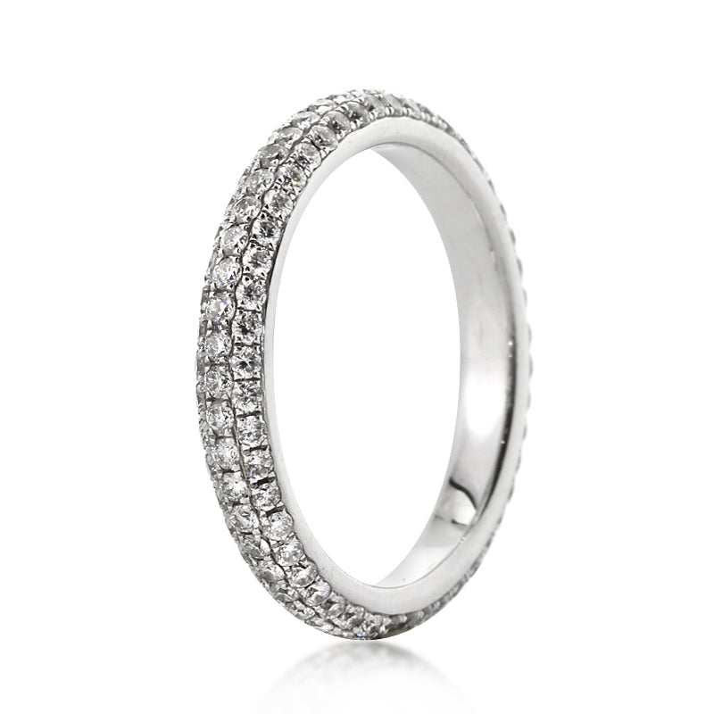 1.07ct Round Brilliant Cut Lab Diamond Eternity Band Micropave Setting