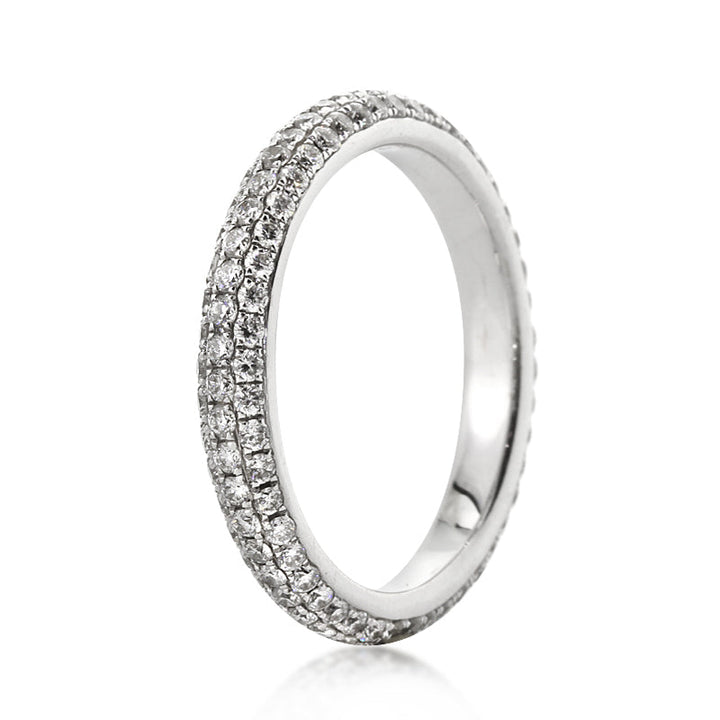 1.07ct Round Brilliant Cut Lab Diamond Eternity Band Micropave Setting