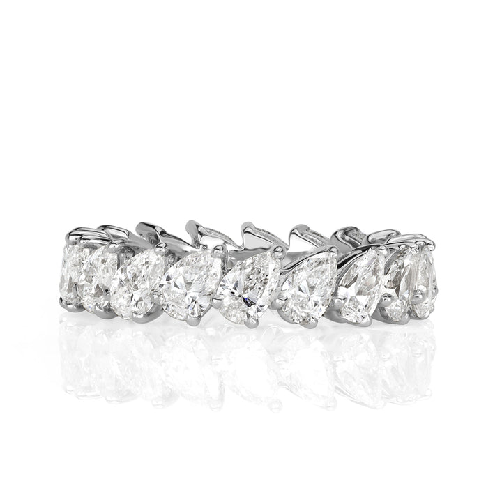 3.65ct Pear Shaped Lab Diamond Eternity Band in Platinum