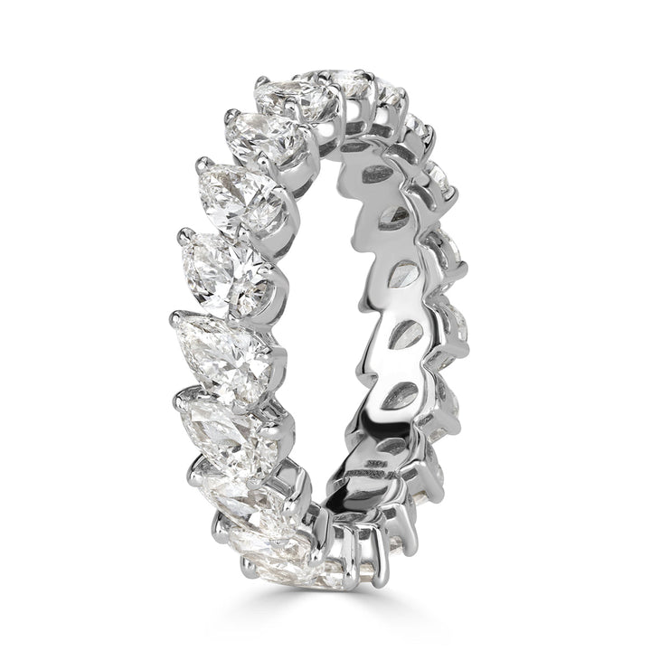 3.65ct Pear Shaped Lab Diamond Eternity Band in Platinum