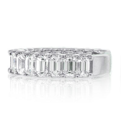 4.00ct Emerald Cut Lab Diamond Wedding Band