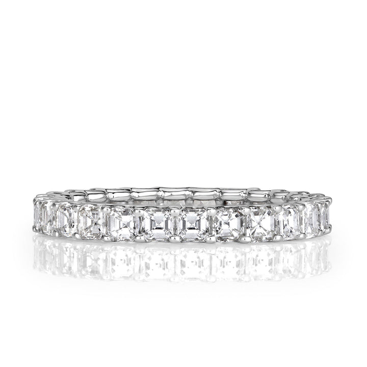 2.50ct Asscher Cut Lab Diamond Eternity Band in 18k White Gold