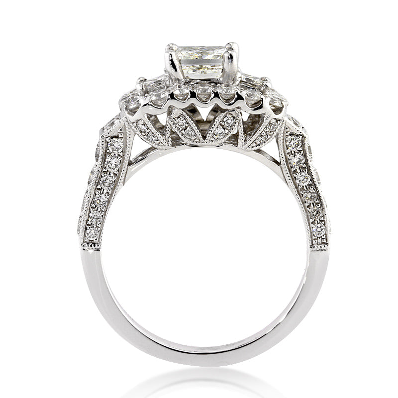 2.59ct Princess Cut Lab Diamond Engagement Ring