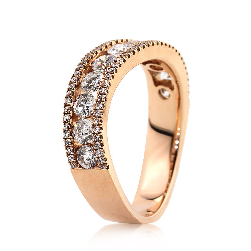 1.45ct Round Brilliant Cut Lab Diamond Rose Gold Band