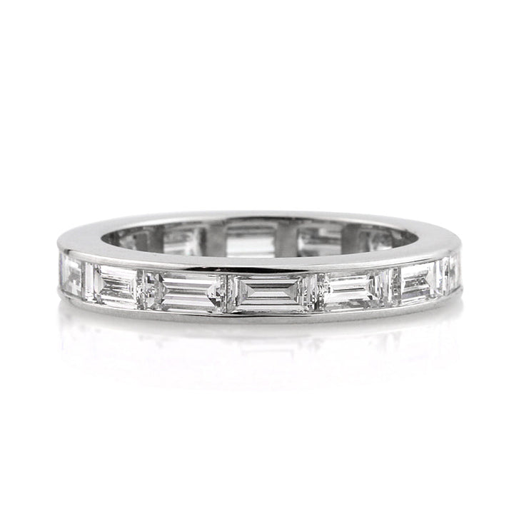 3.20ct Baguette Cut Lab Diamond Eternity Band in Platinum