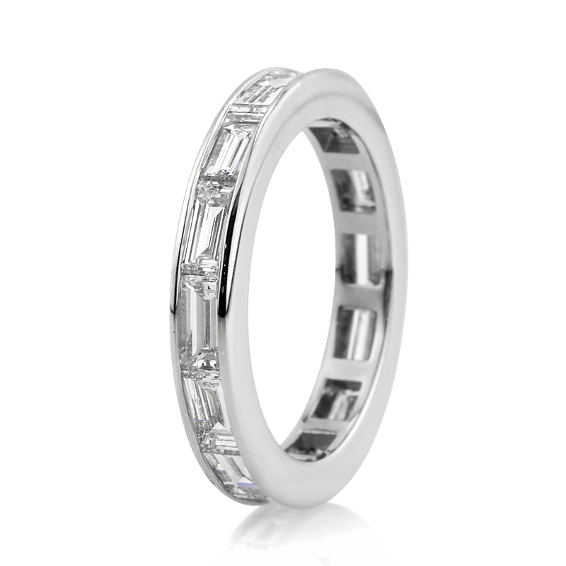 3.20ct Baguette Cut Lab Diamond Eternity Band in Platinum