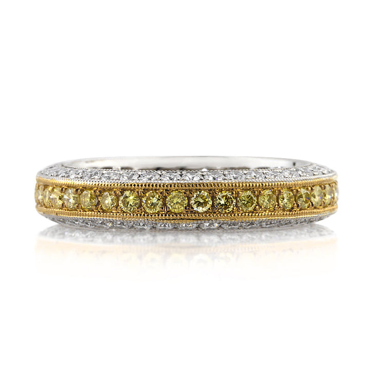 2.00ct Fancy Yellow Round Brilliant Cut Lab Lab Diamond Eternity Band