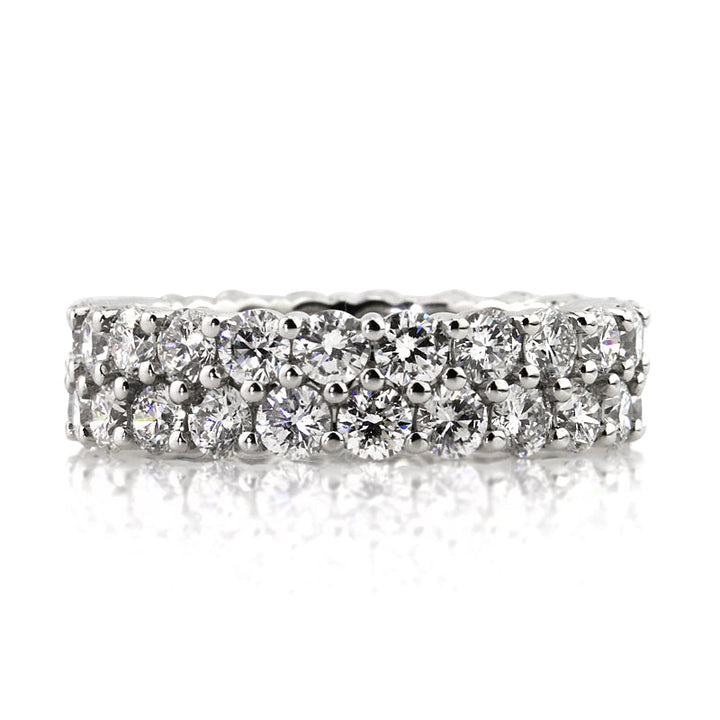 4.00ct Round Brilliant Cut Two Row Lab Diamond Eternity Band