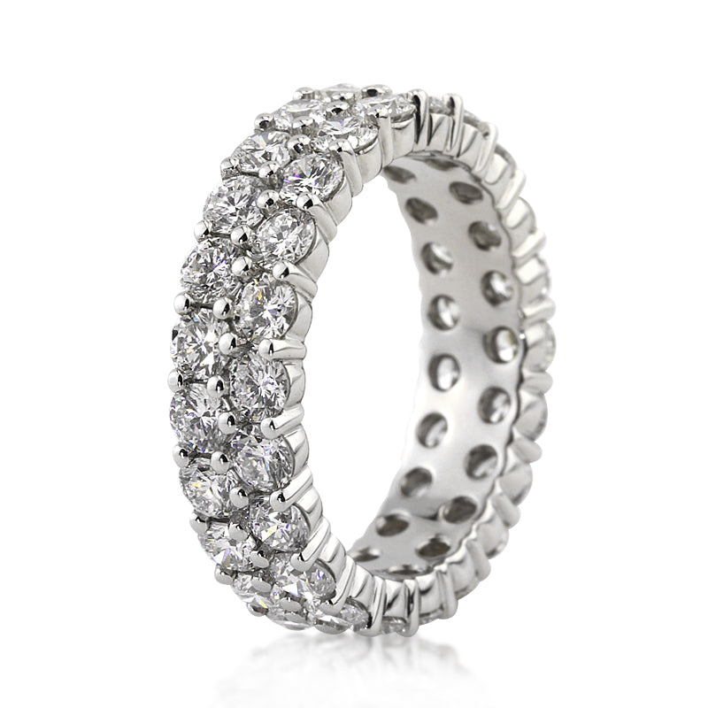 4.00ct Round Brilliant Cut Two Row Lab Diamond Eternity Band