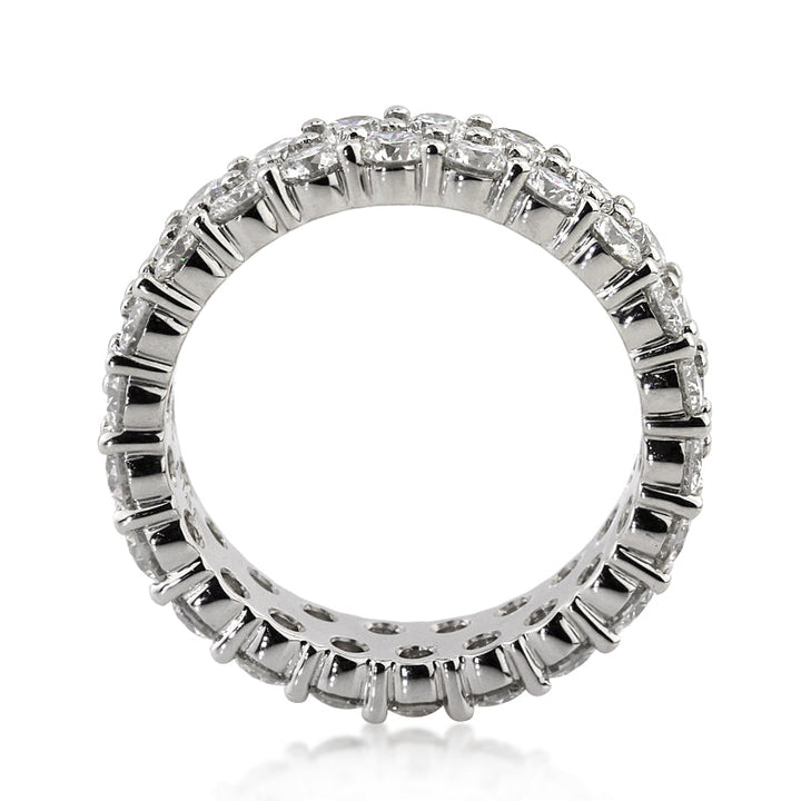 4.00ct Round Brilliant Cut Two Row Lab Diamond Eternity Band