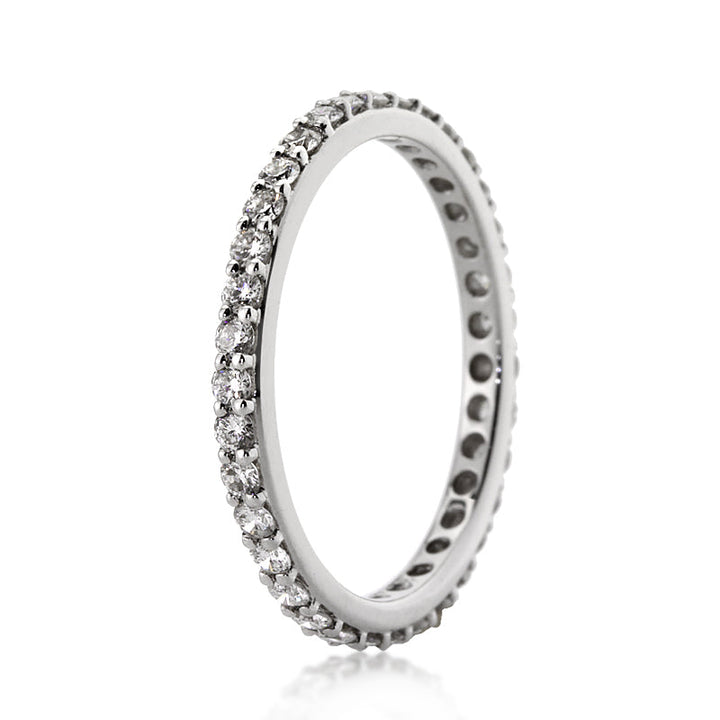 1.00ct Round Brilliant Cut Lab Diamond Eternity Band in 18k White Gold