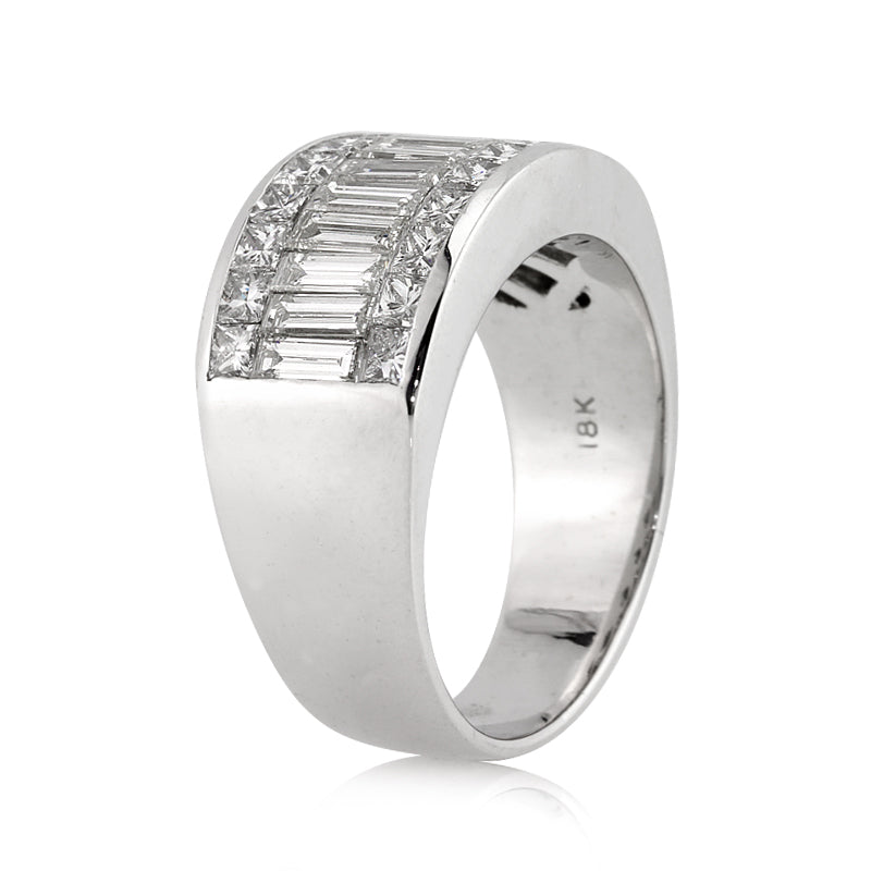 3.56ct Princess and Baguette Cut Lab Diamond Men's Wedding Band