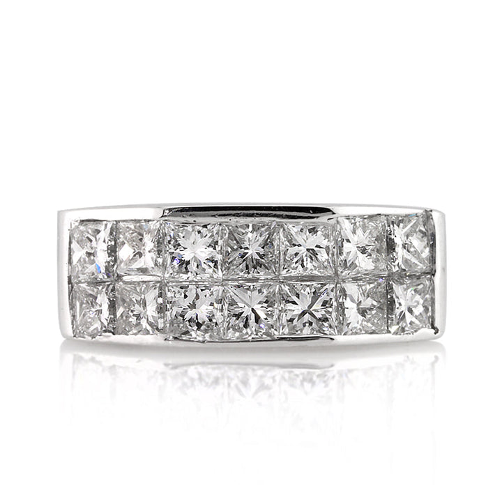 2.85ct Princess Cut Lab Diamond Men's Wedding Band