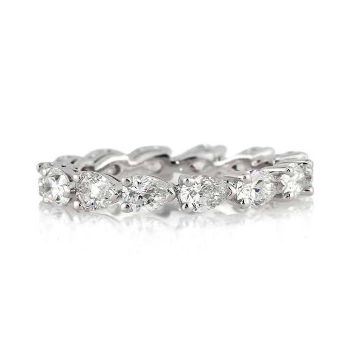 2.30ct Pear Shaped Lab Diamond Eternity Band in Platinum