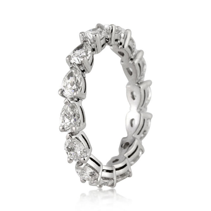 2.30ct Pear Shaped Lab Diamond Eternity Band in Platinum