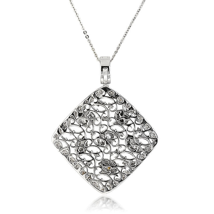 3.18ct Fancy Yellow and White Lab Diamond Pendant