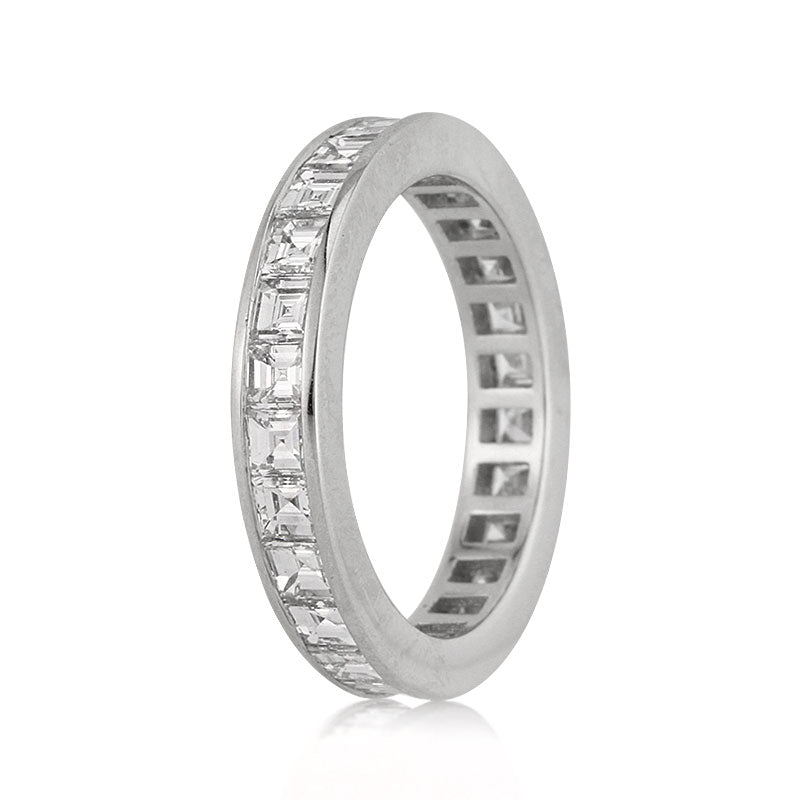 2.90ct Carré Cut Lab Diamond Eternity Band in Platinum