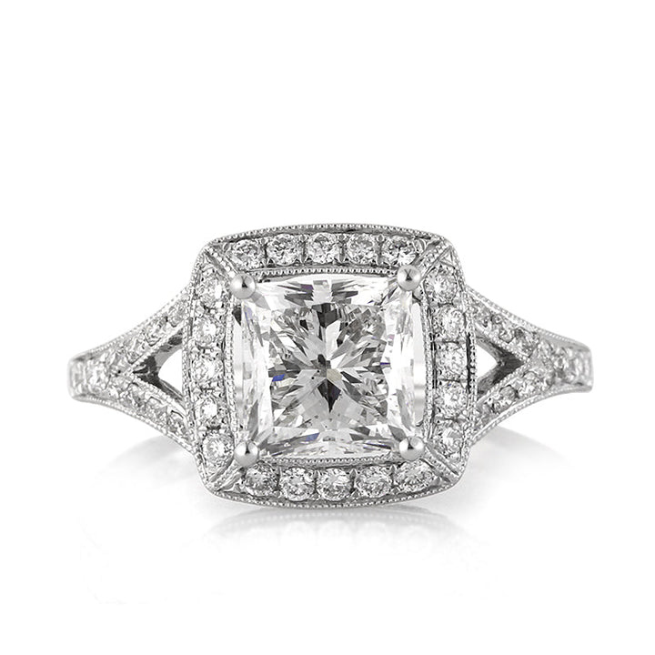 3.05ct Princess Cut Lab Diamond Engagement Ring