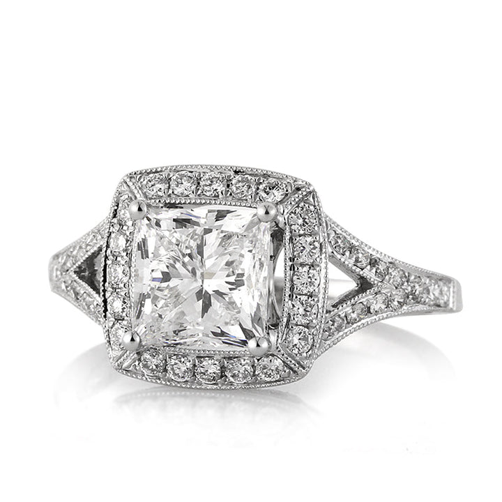 3.05ct Princess Cut Lab Diamond Engagement Ring