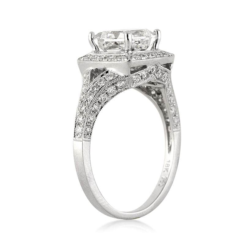 3.05ct Princess Cut Lab Diamond Engagement Ring