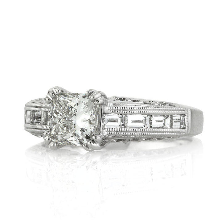 2.12ct Princess Cut Lab Diamond Engagement Ring