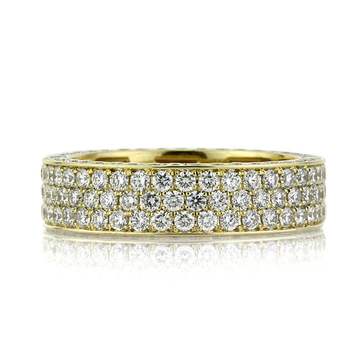 3.00ct Round Brilliant Cut Lab Diamond Eternity Band in 18K Yellow Gold