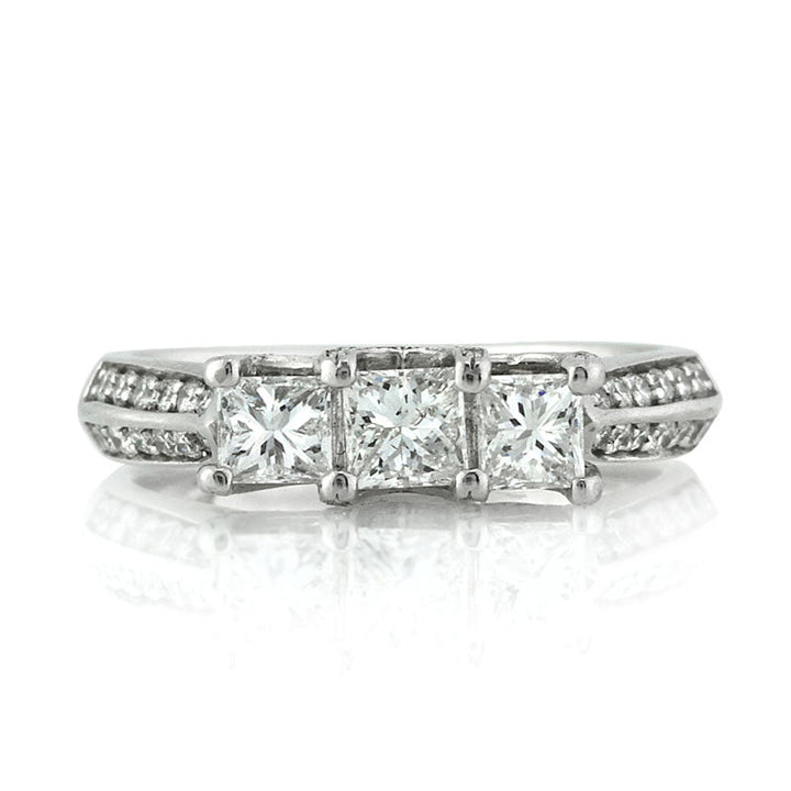 1.50ct Princess Cut Lab Diamond Three-Stone Right-Hand Ring