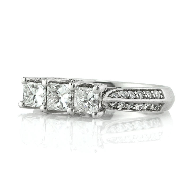 1.50ct Princess Cut Lab Diamond Three-Stone Right-Hand Ring