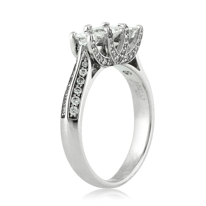 1.50ct Princess Cut Lab Diamond Three-Stone Right-Hand Ring