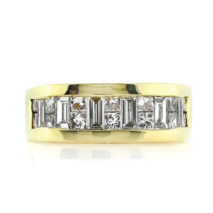 Men's 2.88ct Princess and Baguette Cut Lab Diamond Ring