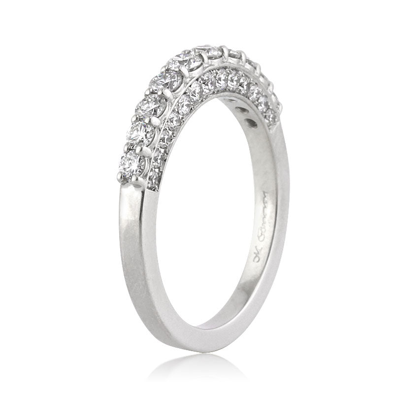 0.80ct Round Brilliant Cut Lab Diamond Wedding Band Three-Sided