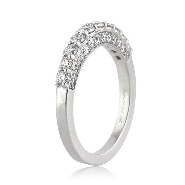 0.80ct Round Brilliant Cut Lab Diamond Wedding Band Three-Sided