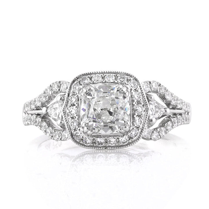 2.09ct Old Mine Cut Lab Diamond Engagement Ring