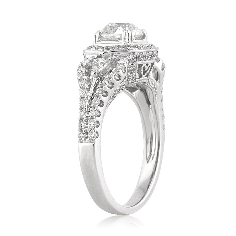 2.09ct Old Mine Cut Lab Diamond Engagement Ring