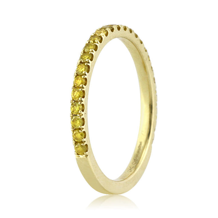 0.50ct Fancy Yellow Round Brilliant Cut Lab Lab Diamond Wedding Band