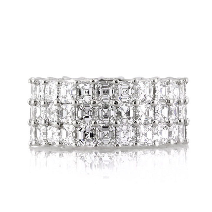 8.12ct Three-Row Asscher Cut Lab Diamond Eternity Band