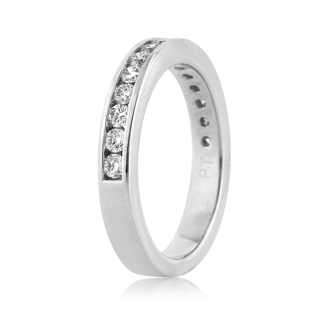 0.55ct Round Brilliant Cut Lab Diamond Channel Set Wedding Band in Platinum