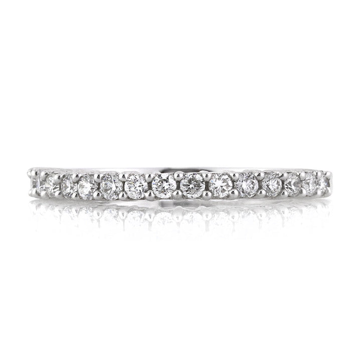 0.40ct Round Brilliant Cut Lab Diamond Shared-Prong Wedding Band in 18k White Gold