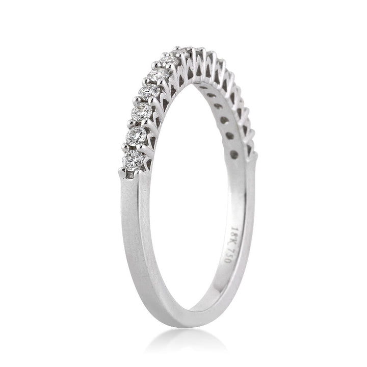 0.40ct Round Brilliant Cut Lab Diamond Shared-Prong Wedding Band in 18k White Gold