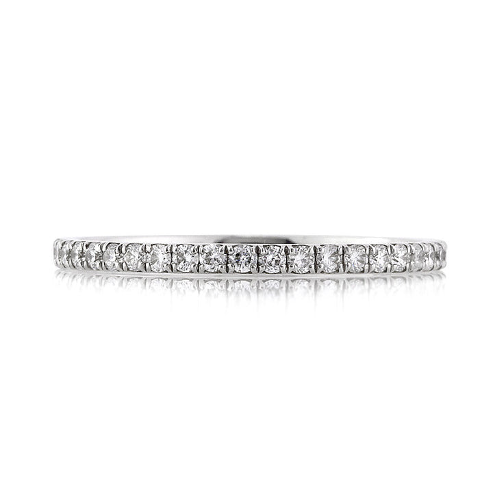 0.35ct Round Brilliant Cut Lab Diamond Micropave Wedding Band in 18k White Gold