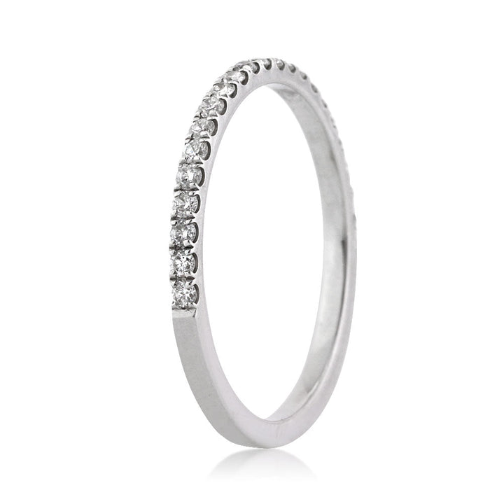 0.35ct Round Brilliant Cut Lab Diamond Micropave Wedding Band in 18k White Gold