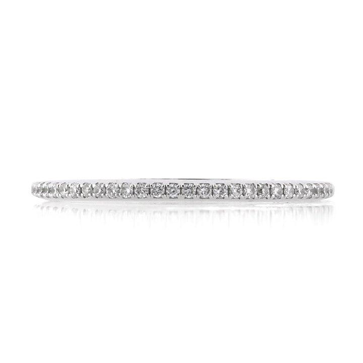 0.30ct Round Brilliant Cut Lab Diamond Micropave Wedding Band in 18k White Gold